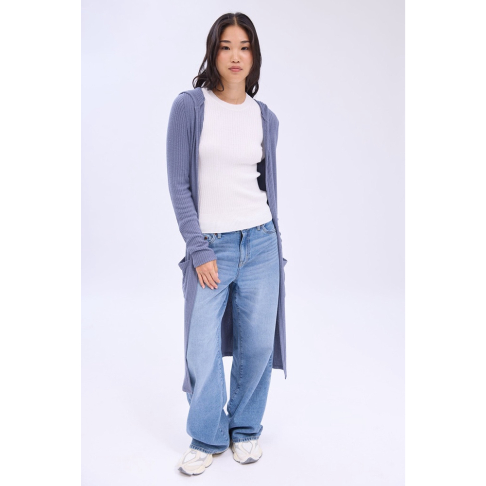 Women's Bluenotes Super Soft Hooded Cardigan Size M Blue